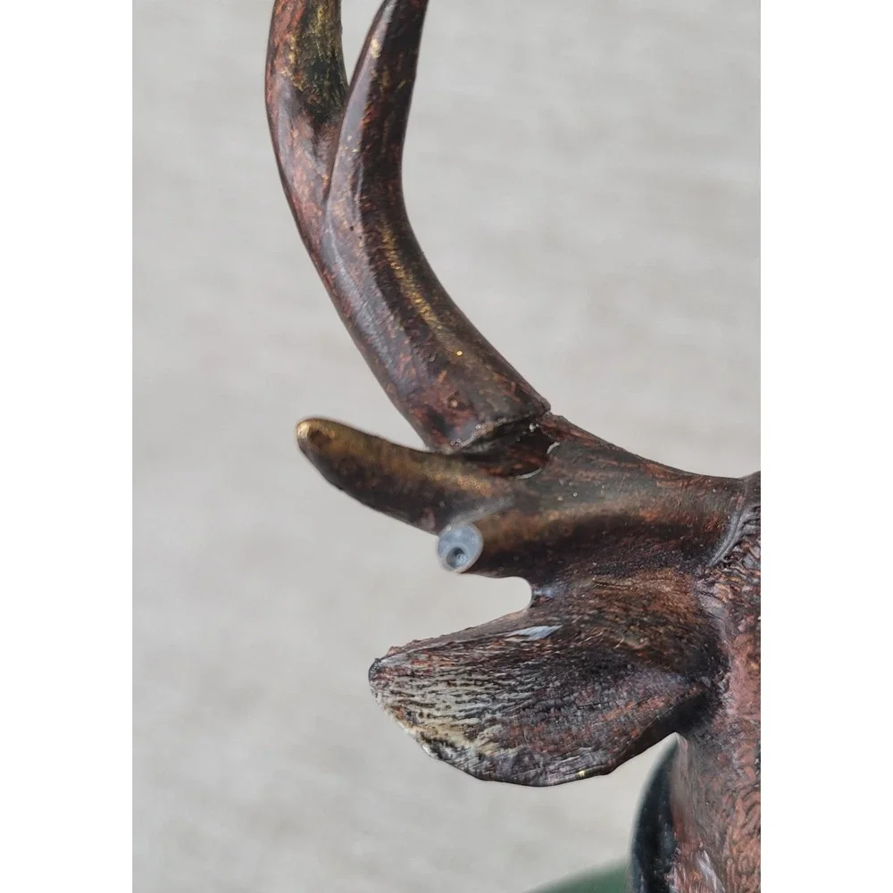 Noble Bookend Set of 2 Stag Deer Busts in Uniform with Monocle Glass Whimsy